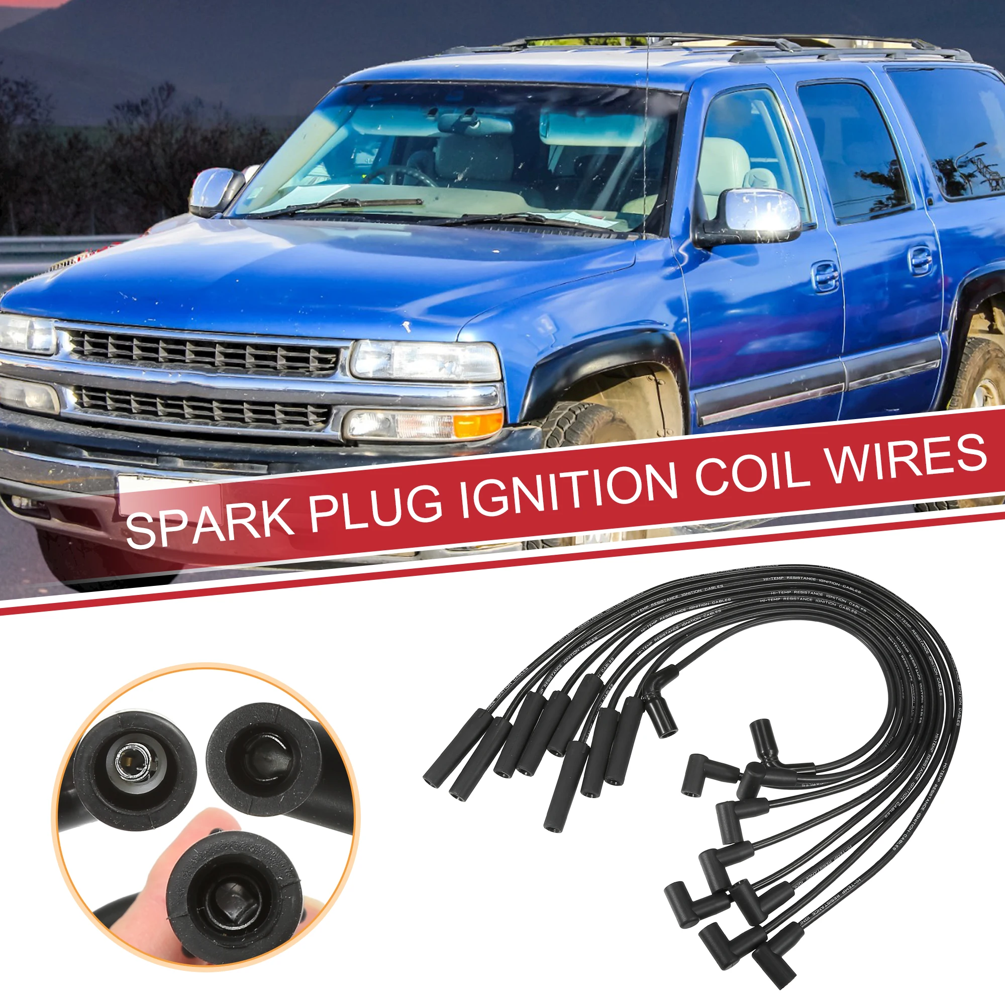 

UXCELL 9 шт. автомобильные провода катушки свечи зажигания, жгут проводов катушки зажигания 7 мм для GMC K2500 C2500 C3500 5,7 л 5,0 л V8 No 88862381