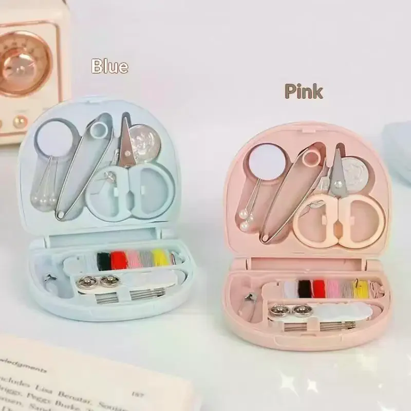 Mini Portable Sewing Kit with Complete Tools Storage Case for Travel Home Repair
