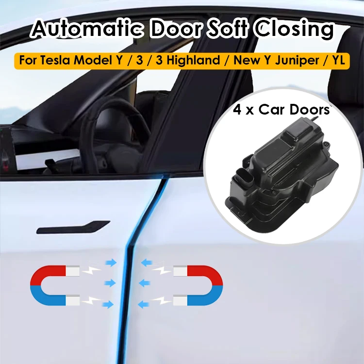 Vjoycar Auto Model 3 Y Accessories Electric Door Soft Close Door Kit Waterproof Car Door Suction Lock for Tesla Modification