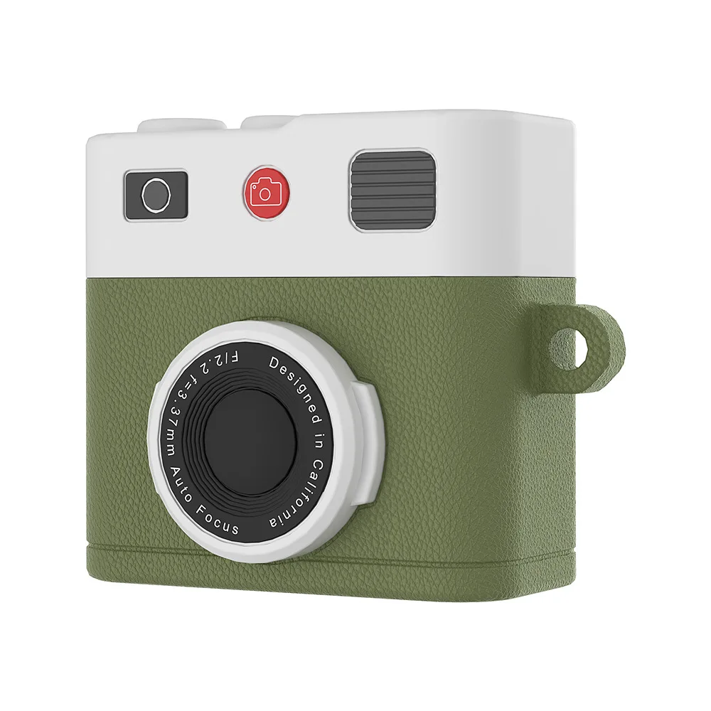 Silicone Protective Case Retro Camera Shape 3D Headphone Protector with Keychain Earphone Accessories Cover Shell for AirPods 4