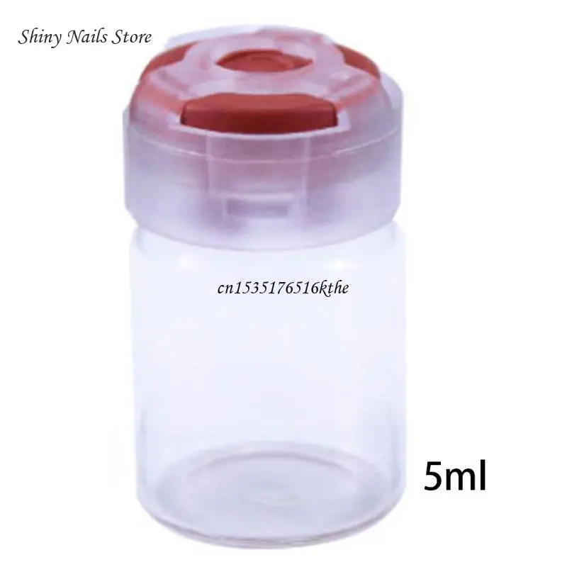 5ML Sweet Candy Color Lid Empty Bottle Sealed Sterile Serum Clear Glass Vials Wi Dropship