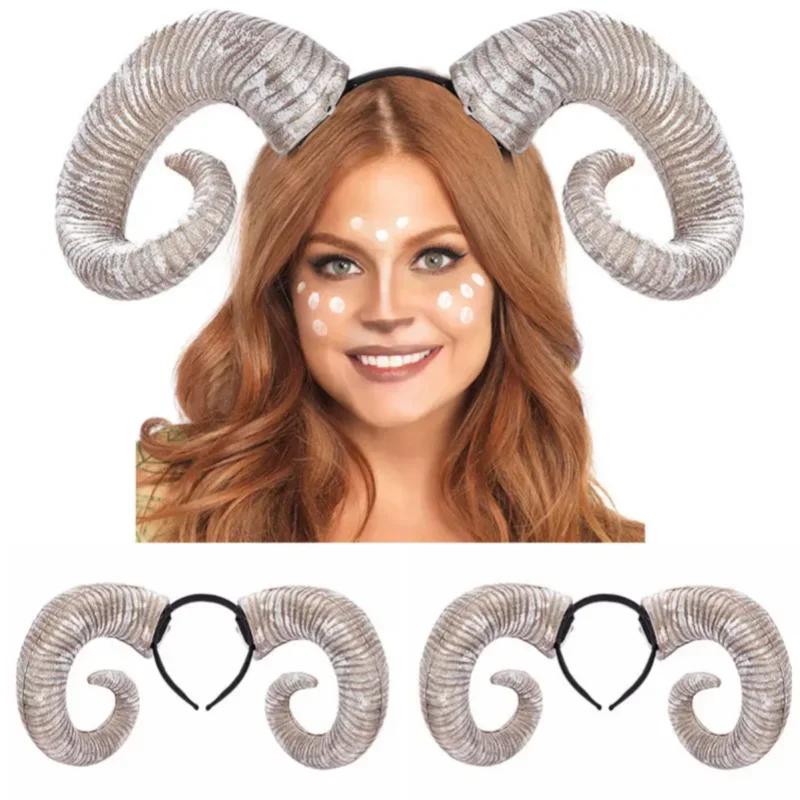 Halloween Headband Hairband Cow Sheep Horn Animal Curved Horn Devil Long Horn Carnival Masquerade Gothic Lolita Cosplay Props
