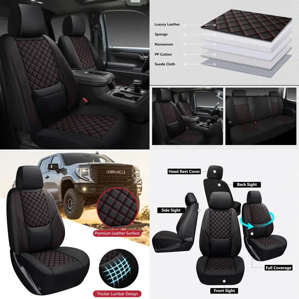 

Чехлы на сиденья Silverado 2007-2025, полный комплект, комплекты интерьера грузовика на заказ, подходят для Chevy Chevrolet Silverado GMC Sierra 1500/2500/3500