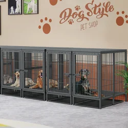 Jaula metálica para perros grandes: corral con panel divisor extraíble