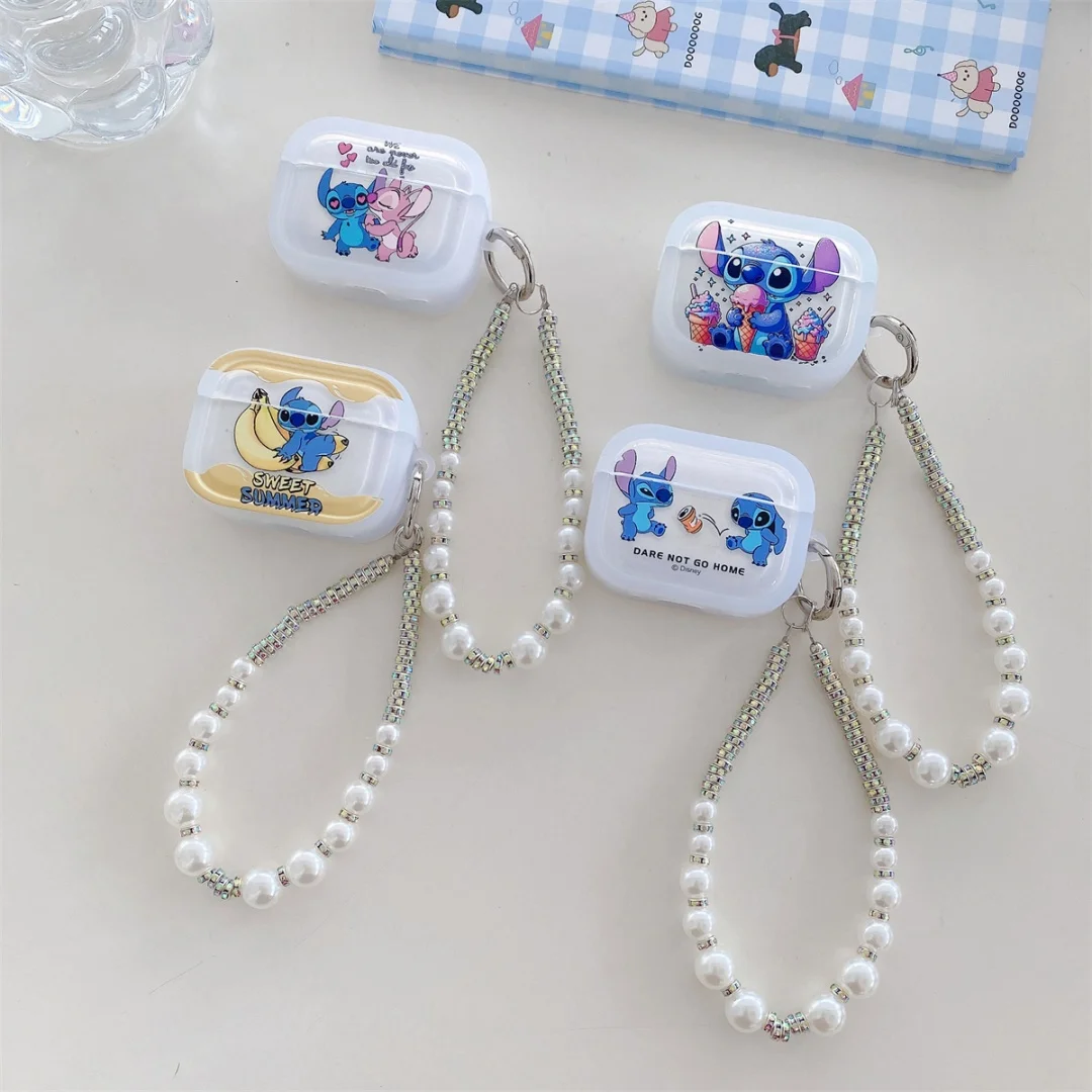 لطيف ديزني غرزة الملاك حقيبة سماعة الاذن قلادة ل AirPods برو 2nd الجنرال غطاء الكرتون ل AirPods 1 2 3 4 حالات وقائية