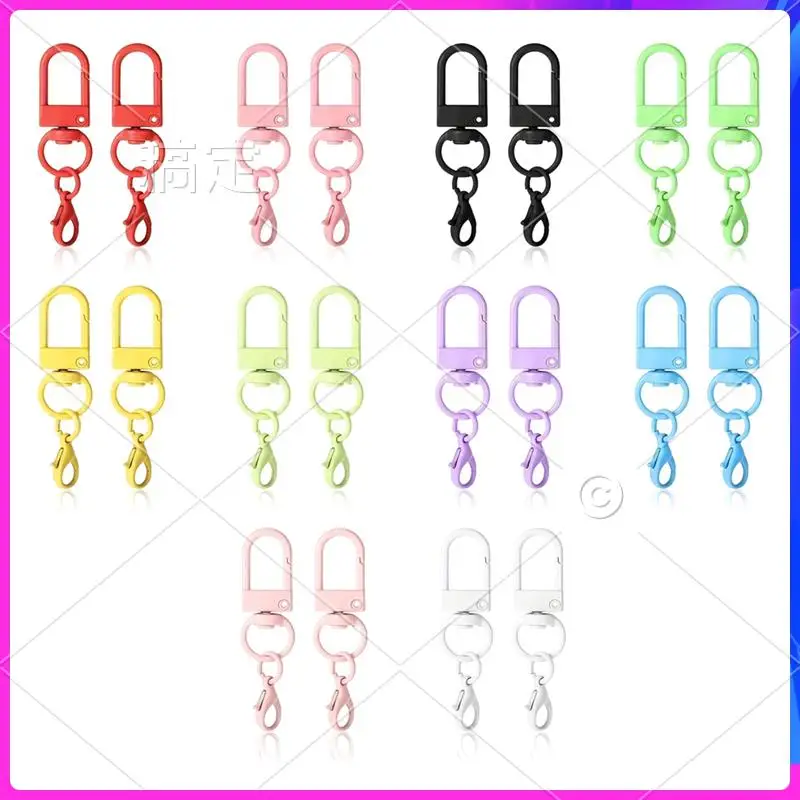 

AOAO-20PC Colorful Lobster Clasp Hooks Keychain With Lobster Matel Clasps For DIY Jewelry Making Dog Buckle Neckalce