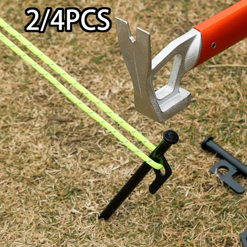 

2/4 Pcs Black Heavy Duty Tent Steel Nails Stakes Perfect for Outdoor Hiking Camping Pegs Metal Pegs, 20/25/30/40cm