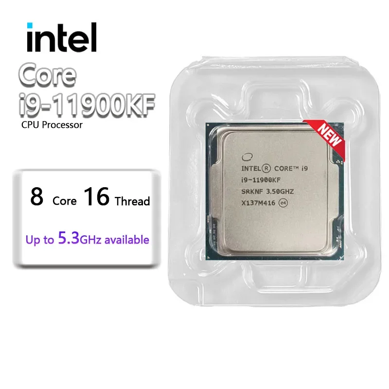 Intel Core i9-11900KF i9 11900KF 3.5 GHz Eight-Core Sixteen-Thread CPU  16M 125W LGA 1200 New but no fan