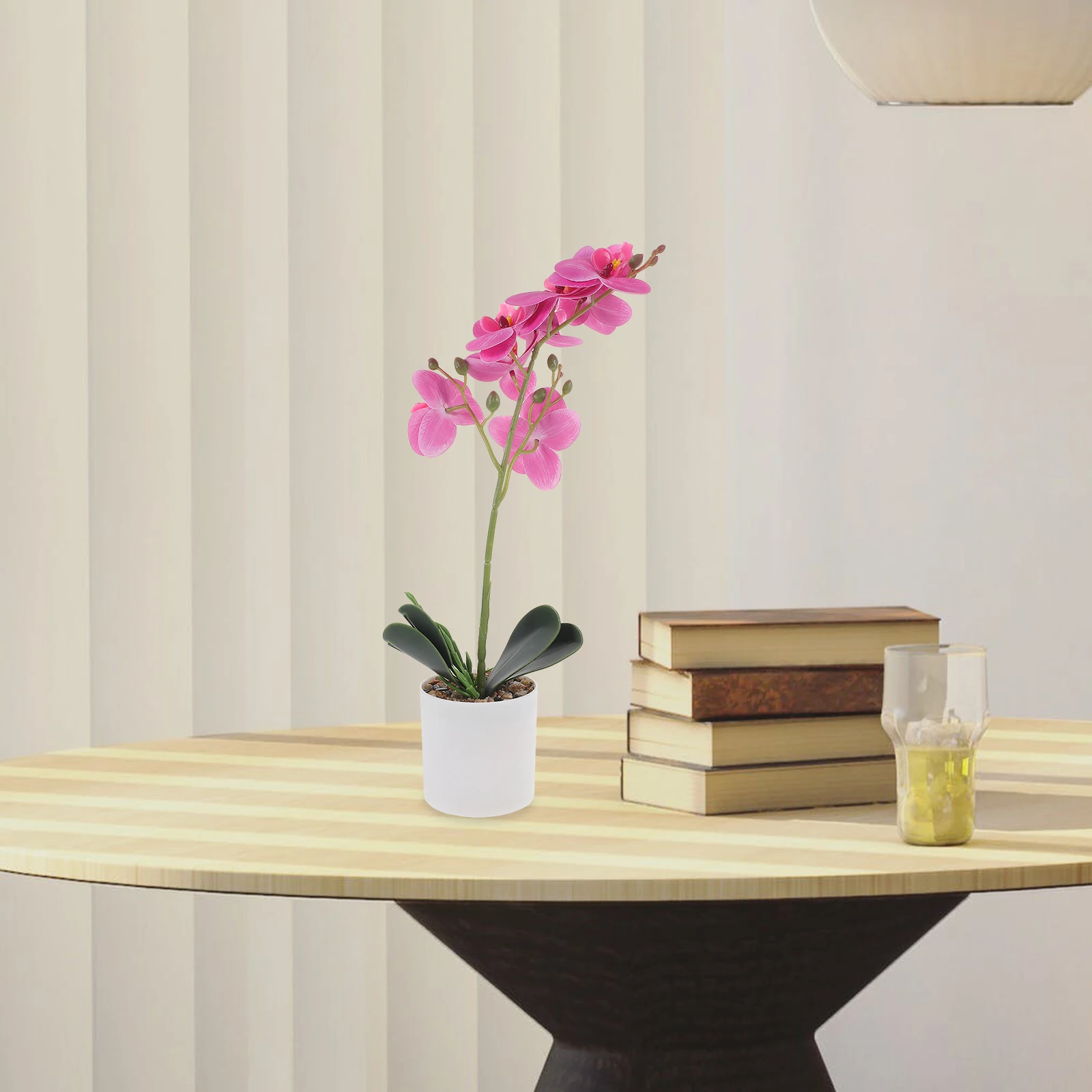 

Simulated Phalaenopsis Plant Purple Artificial Flower Small Fake Bonsai Arrangement Home Decor Lifelike Plants Ornament