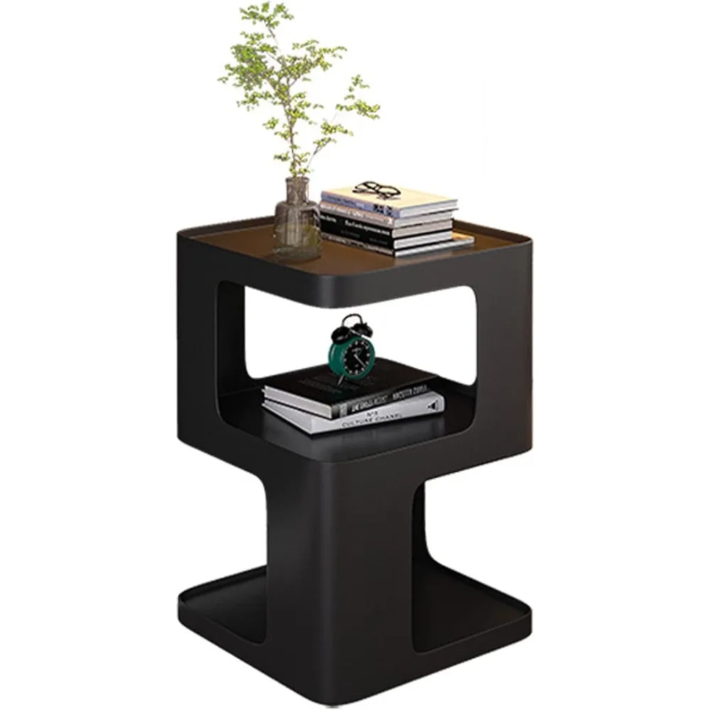Zeitgenössischer schwarzer Nachttisch: Schlanker und minimalistischer Nachttisch für Schlafzimmer