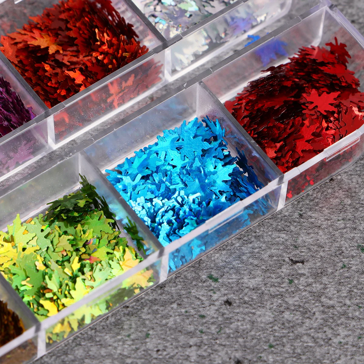 12pçs adesivos de folhas de bordo com lantejoulas para unhas, decalques de arte, decorações de manicure diy para festas, eventos de férias, folhas de bordo, adesivos de unhas