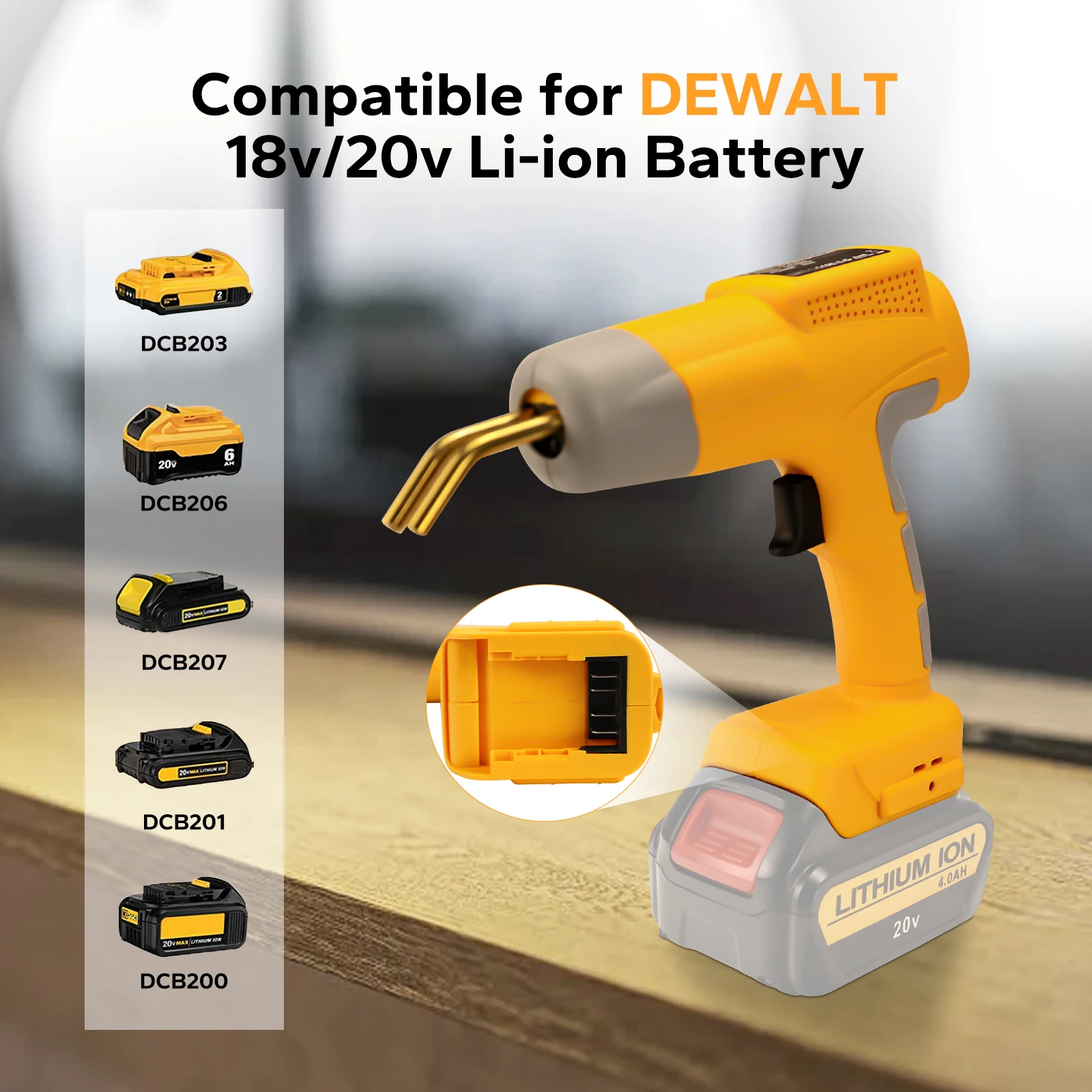 Kit torcia per saldatore in plastica da 80W per Dewalt 20V Max batteria agli ioni di litio strumento per saldatura per unghie per riparazione auto