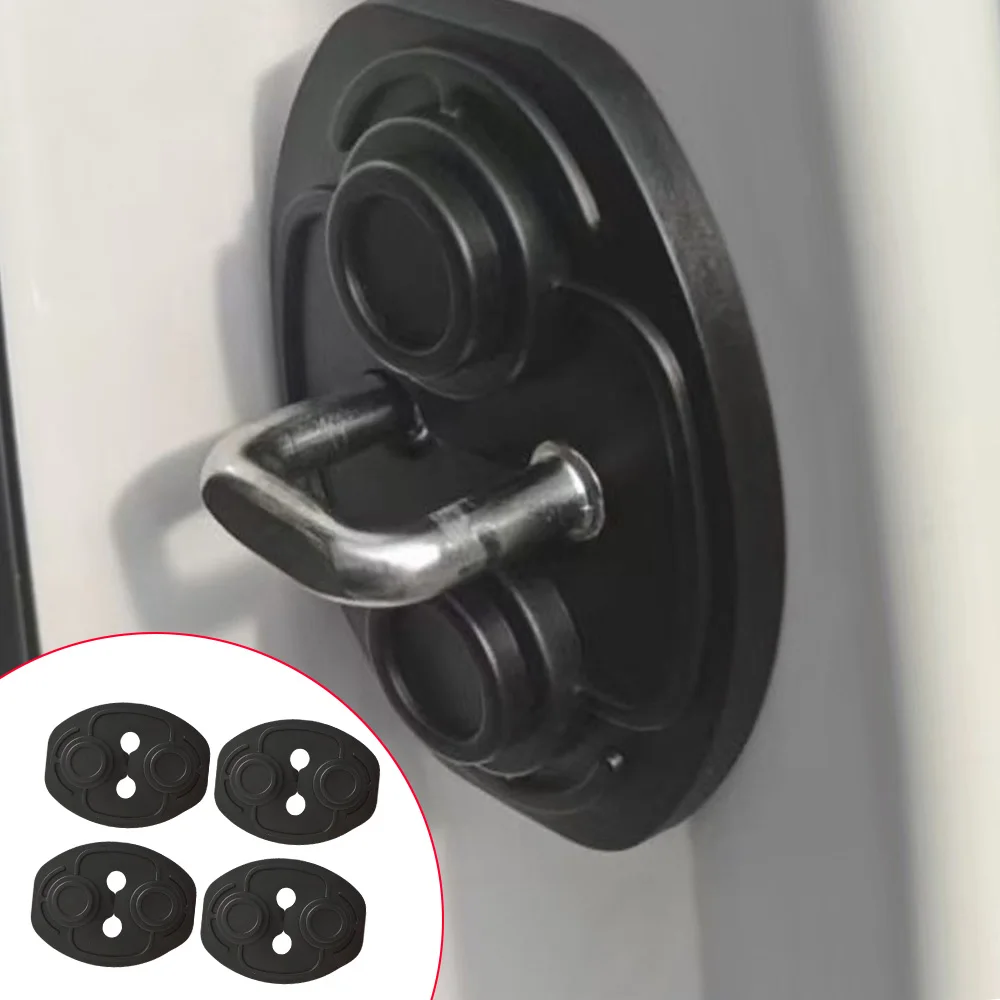 

4Pcs Car Door Latch Buckle Protection Cover Silicone Universal Anti-collision Shockproof Cushion Mute Shock Absorber Accessories