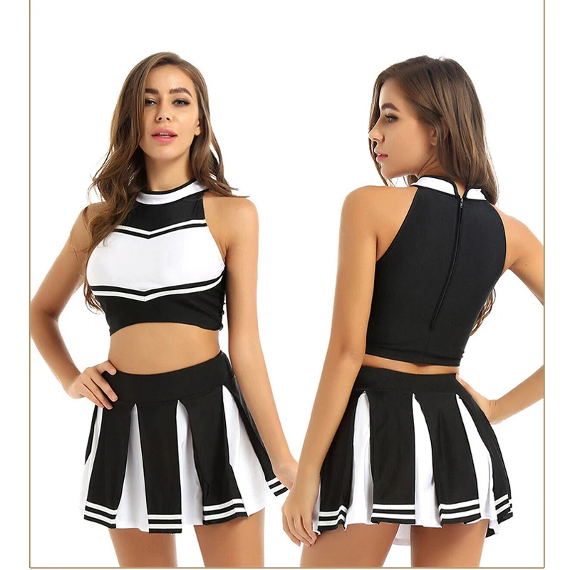 

Multicolor Hottie Mini Skirt Cheerleader Costume School Girl Themed Athletic Outfit Cosplay Carnival Fancy Party Dress