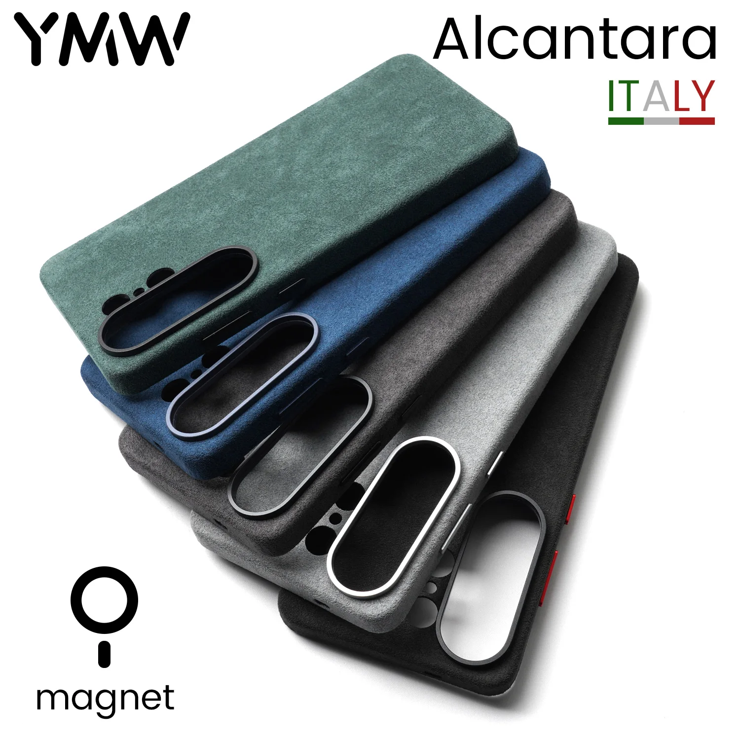 

YMW for ALCANTARA Case for Samsung Galaxy S26 S25 Ultra Luxury Business Artificial Leather Phone Cases