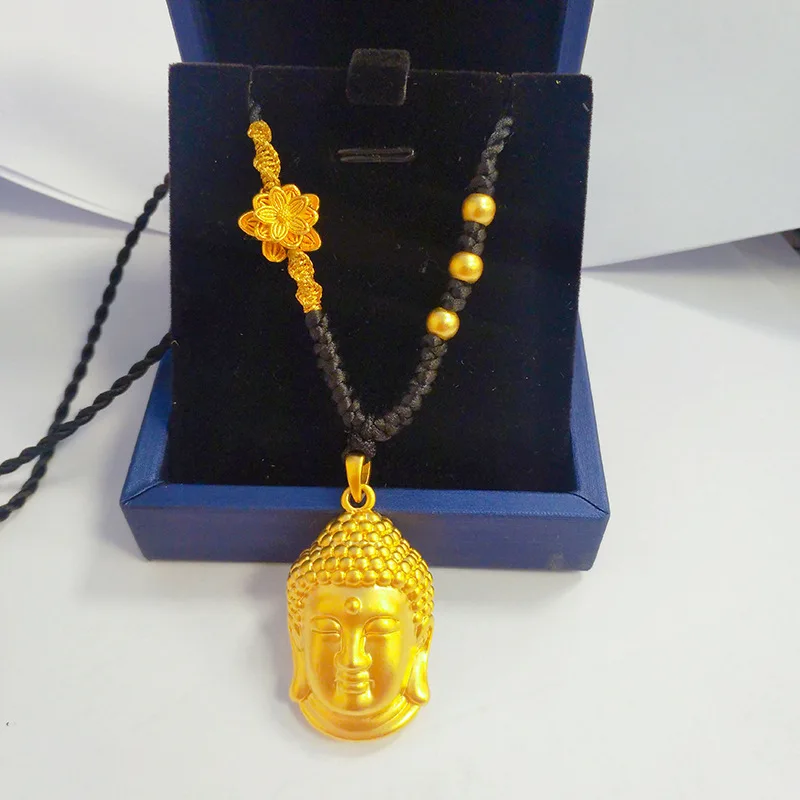 

9999 24K real gold Lotus Heavy Industry Large Buddha Solid necklace design unisex necklace gift jewelry jewelry