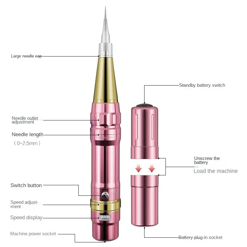 Kit de máquina de tatuagem rotativa sem fio pmu caneta maquiagem permanente microblading sobrancelhas delineador lábio beleza profissional suprimentos ferramenta