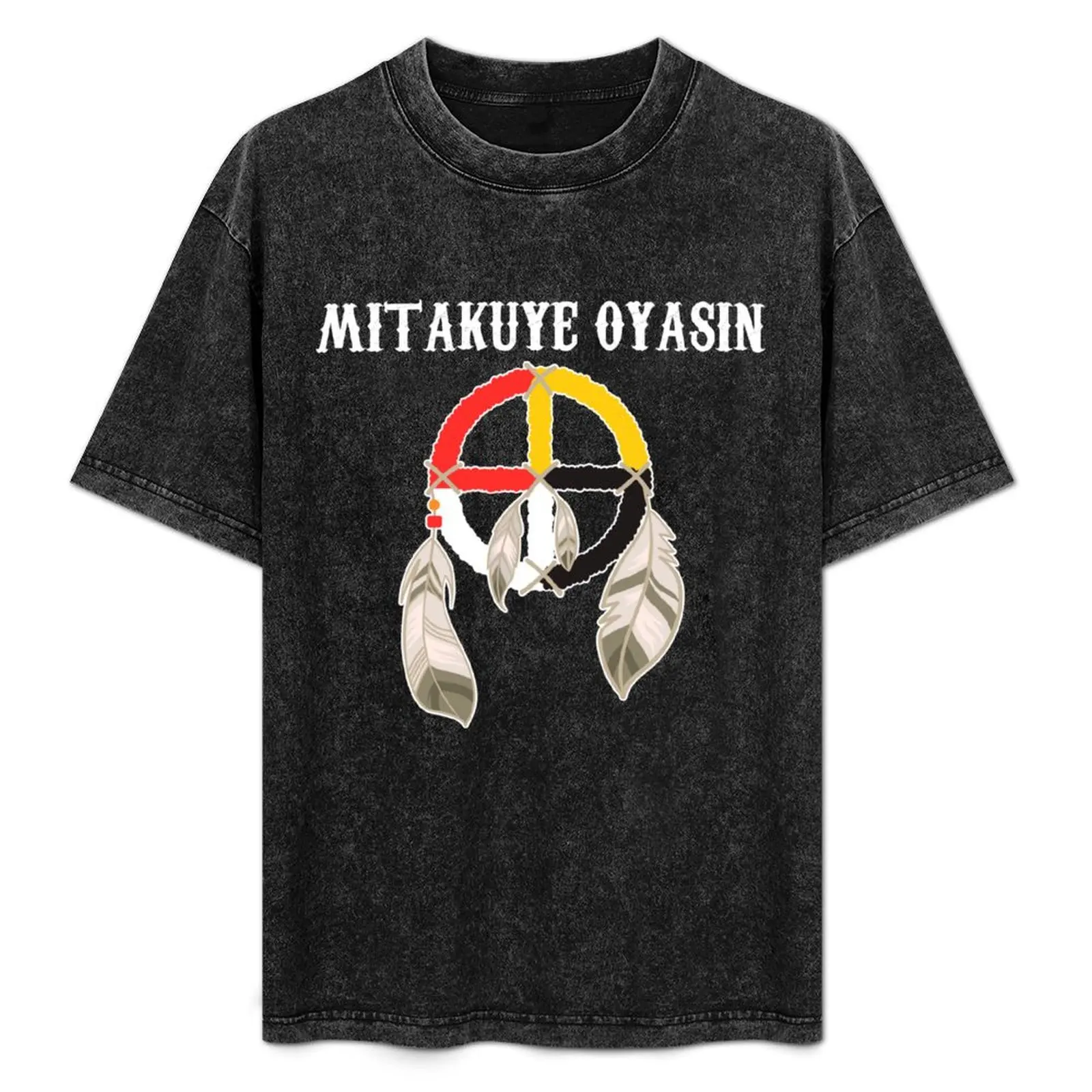 

Mitakuye Oyasin Medicine Wheel - Oglala Lakota Sioux Chief T-Shirt Christmas Casual Tee Shirt