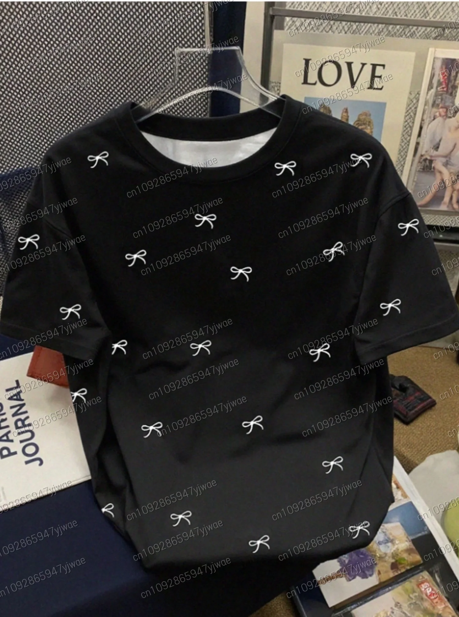 Nieuw in damesmode roze streepprint O-hals T-shirt met korte mouwen Zomer Tee Streep Oversize sport T-shirt