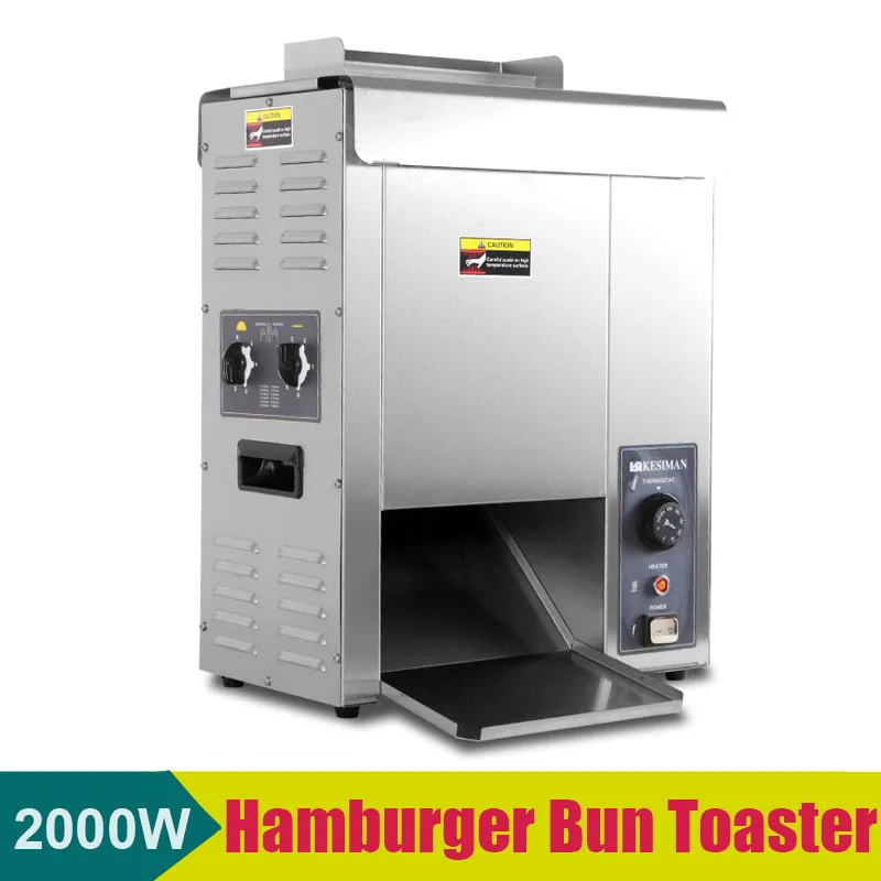 

Коммерческий простой в эксплуатации электрический 2000 Вт автоматический тостер для булочек для гамбургеров быстрая гусеничная цепная машина для гамбургеров