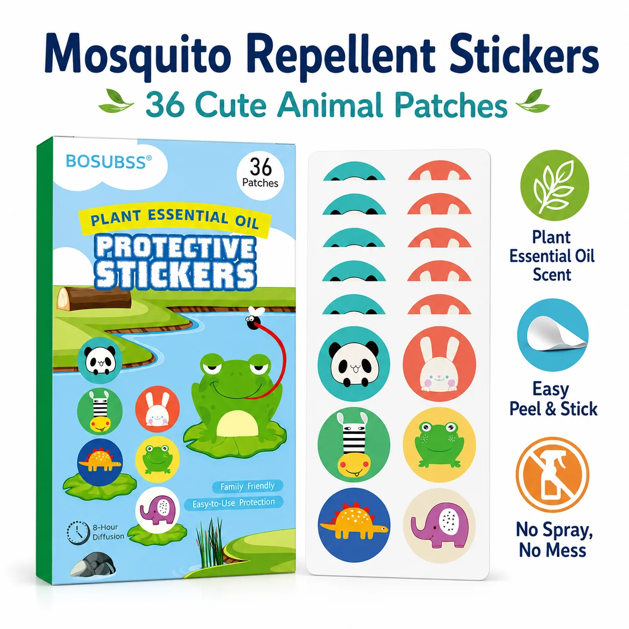 Patch anti-moustiques portable à base d'huiles essentielles, idéal pour le camping en plein air, la randonnée, l'usage quotidien et la protection à domicile
