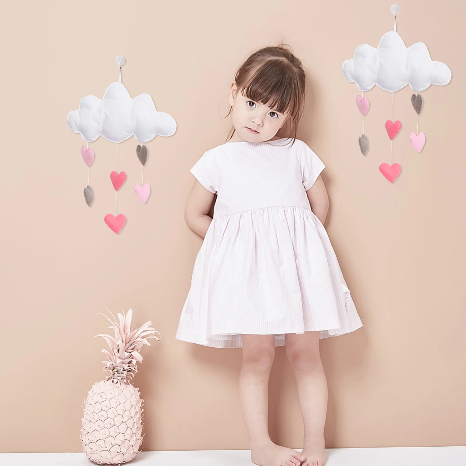 

Children Hanging Decor Lovely Heart Design For Nursery Room Wall Sticker Dreamy Home Decoration Baby Gift