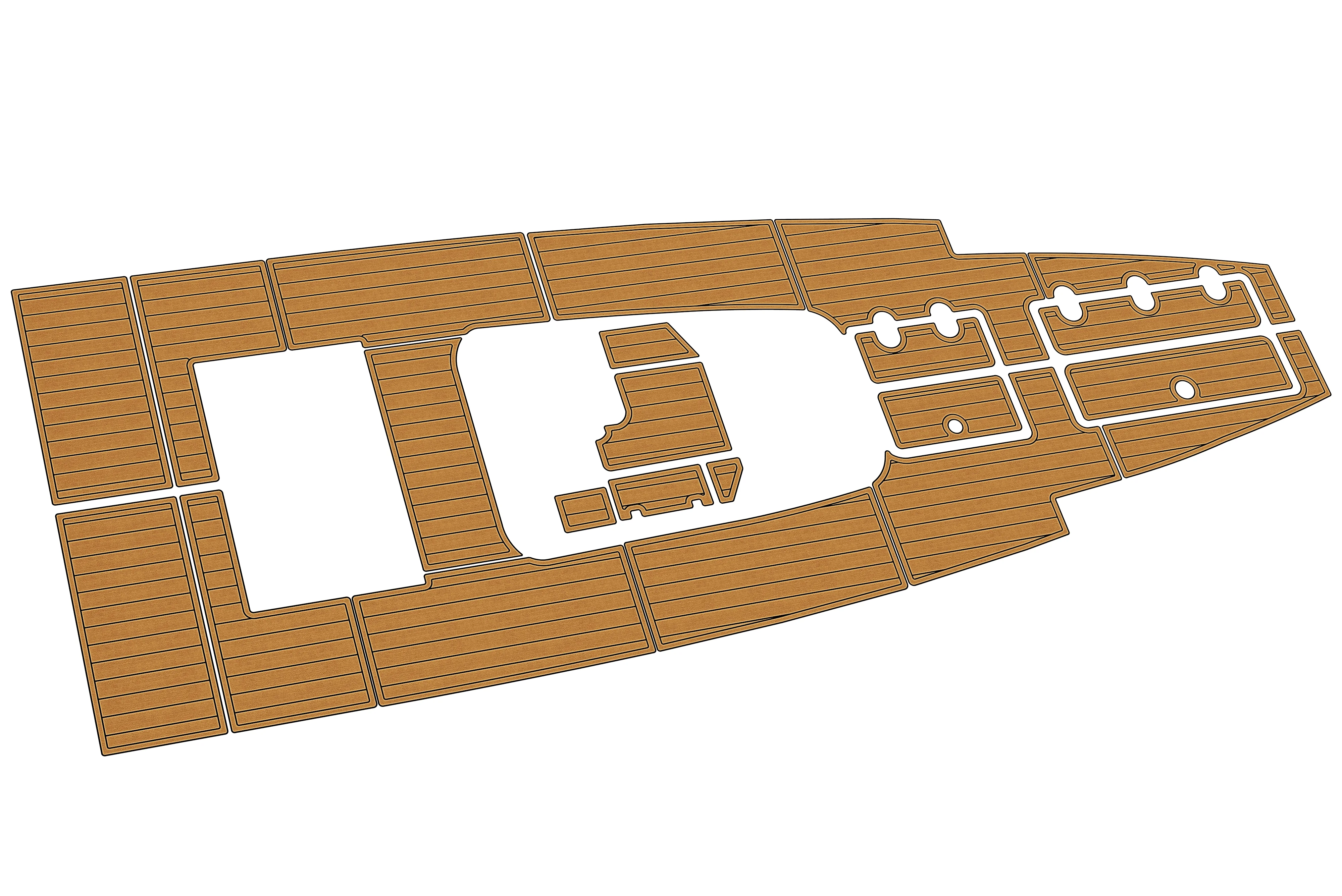 Non-Slip EVA Faux Teak Marine Mat Self-Adhesive 6mm Yacht Cockpit Pad for 2024-2025 Alqemzi Marine 33 Boat Decking Easy Install