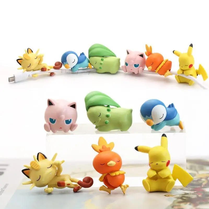 Hot Anime Pokemon Figure Usb Protective Case Cable Bite Pikachu Cup Pet Eevee Dolls Cosplay Prop Accessories Toy Gift