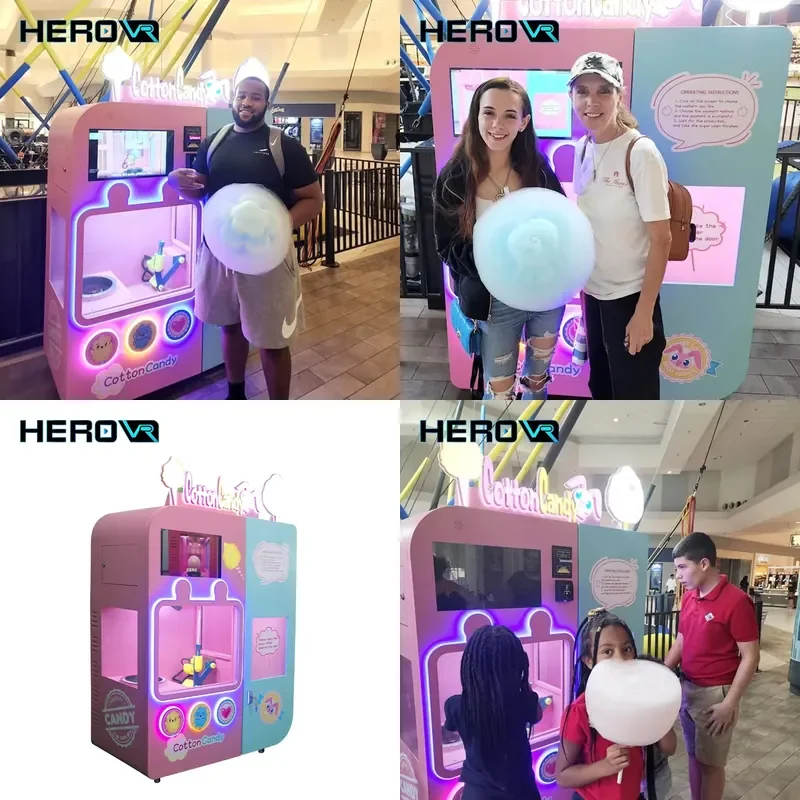 Mini Bar Automatic App Control Coin Operation Touch Screen High Tech Vending Sugar Cotton Machine For Sale