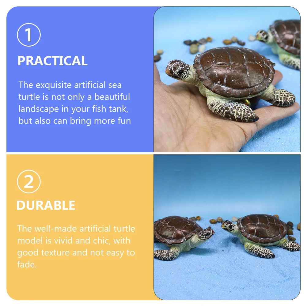 Simulation Turtle Tortoise Feng Shui Outdoor Toys Animals Fish Tank Decor Aquarium Adornment Vivid Resin Sea ​​turtle Toddler