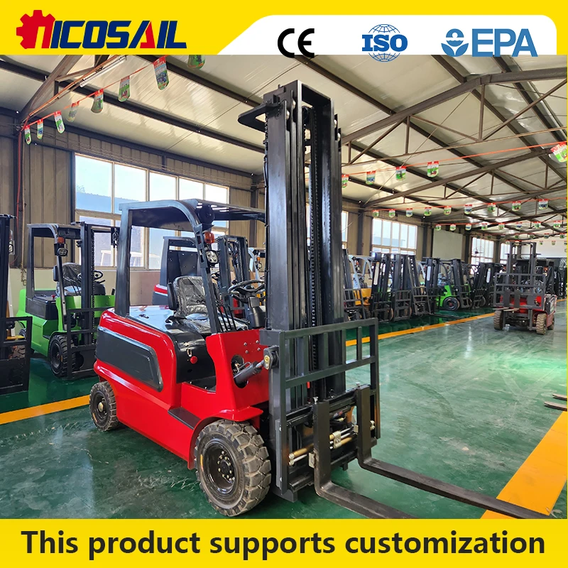 Custom 3 Ton Electric Forklift Solid Tire 35° Tilt Angle High Efficiency for Port Airport Cargo Handling