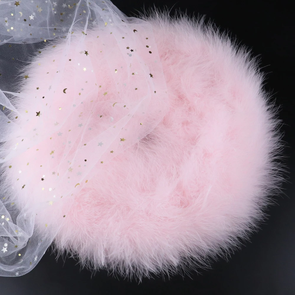 50 Grams Soft Leather Powder Turkey Feather Boa 2 Yards Natural Turkey Plumes Scarf for Party Costume Clothing Shawl Decoration