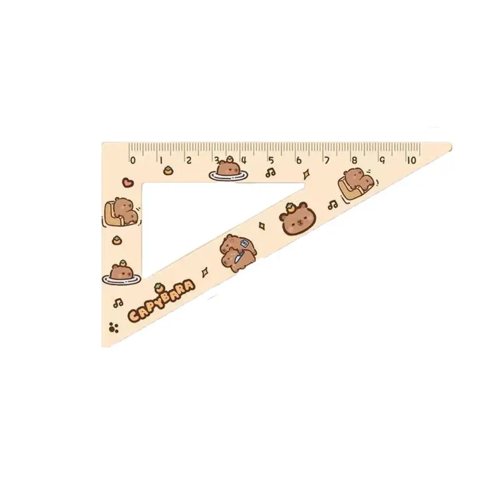 Conjunto Capivara Acrílico Criativo, Material de Escritório, Desenhos Animados Bonitos, Conjunto De Régua Macia, Ferramentas De Desenho, Quadrado, 4Pcs por Conjunto