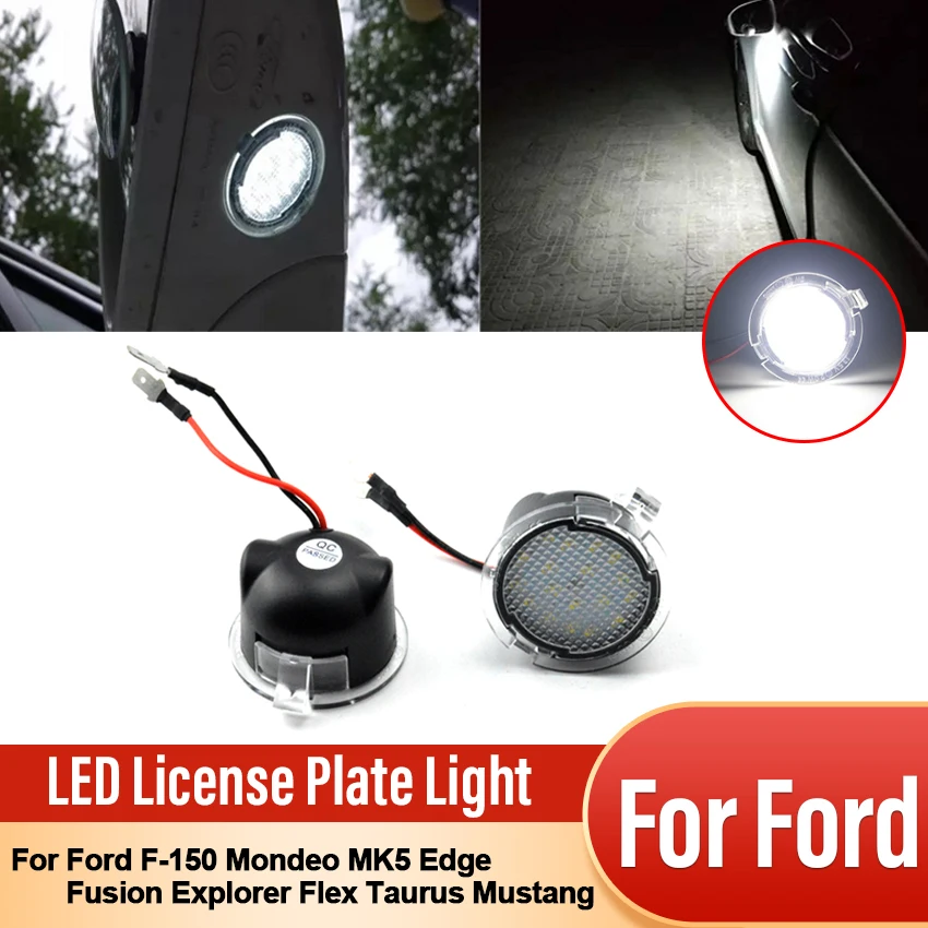 

2PCS Car Led Under Side Rearview Mirror Puddle Light For Ford F-150 Mondeo MK5 Edge Fusion Explorer Flex Taurus Mustang
