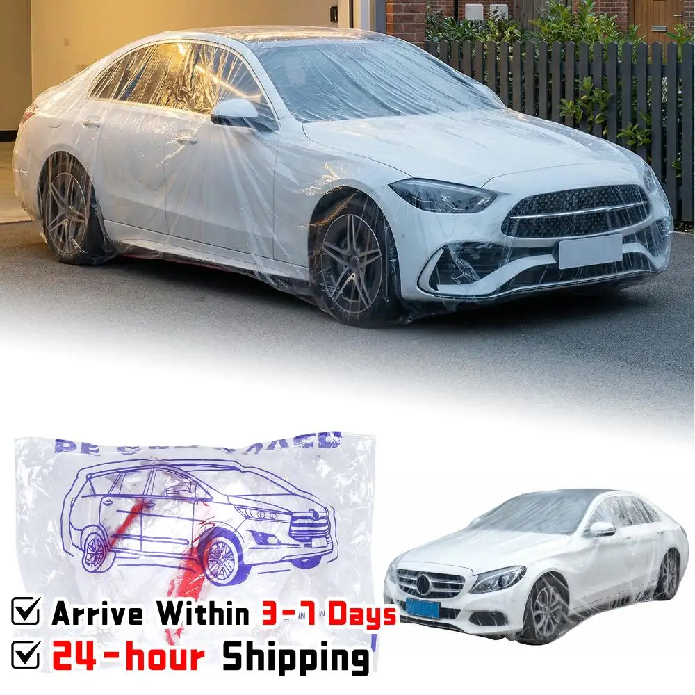 

50 упаковок одноразовых пластиковых чехлов для автомобилей от снега и пыли с эластичной лентой (12,5x21,6 футов) для внедорожников, седанов и спортивных автомобилей