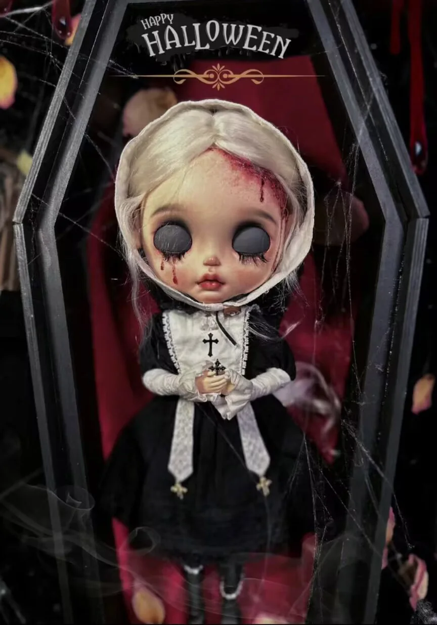 

4 шт., основная юбка Landoudou/Blythe Sister на Хэллоуин/воротники/повязка на голову/головные уборы 1/6, 30 см (подходит для azone, Pullip, Ob22/24/26, Licca)