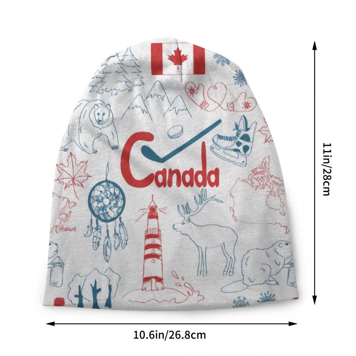 Canada Flag Bonnet Hats Cool Knit Hat For Women Men Autumn Winter Warm Maple Leaf Skullies Beanies Caps