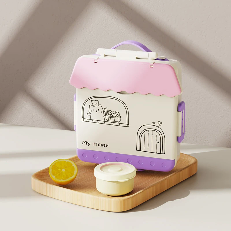 Adult Lunchbox With 4 Compartments - Microwave Safe, Leak-proof, Includes Cutlery (spoon, Fork), Portable Cutlery