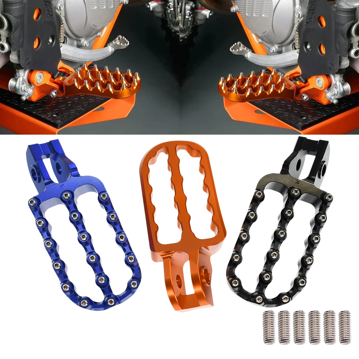 

For KTM 125 200 250 300-500 EXC EXCF XC XCF SX SXF 17-2022 Motorcycle Wide Foot Pegs FootRest Footpegs Rests Pedals Accessories