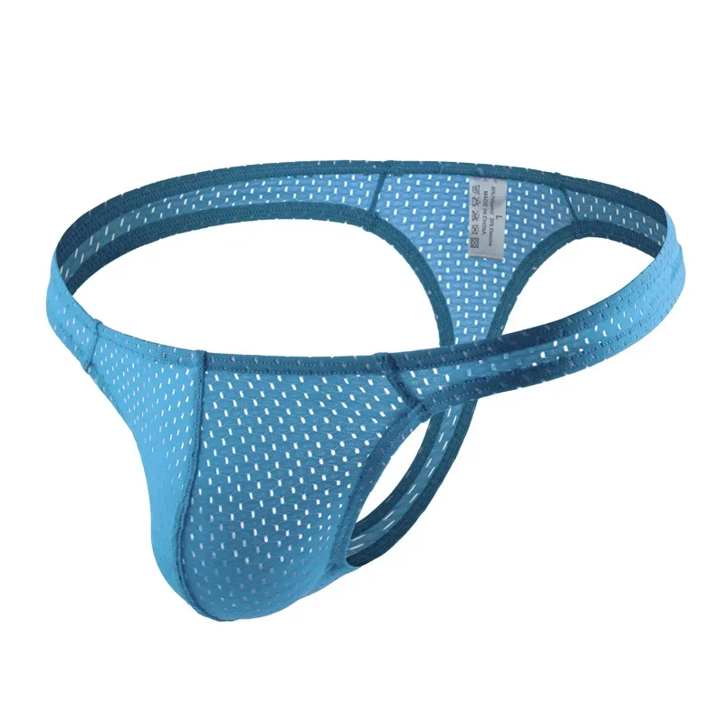 

Men's Sexy T Back Thongs Youth Low-rise U Convex Pouch Underwear Mesh Breathable Elastic Quick Dry Cool Feel Underpant G-String