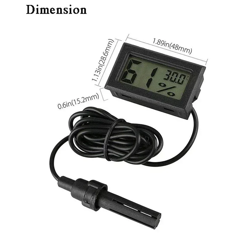 

for With 3Pcs Thermometer Thermometers Hygrometer Probe Poultry Digital Room Aquarium Reptile Living Incubator Office