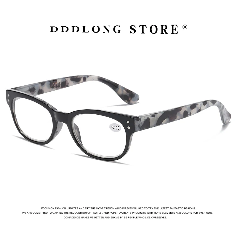 

DDDLONG Reading Glasses Women High Quality Diopter Hyperopia Farsighted Gift Presbyopic Eyeglasses Men +1.0 1.5 2.0 2.5 D223