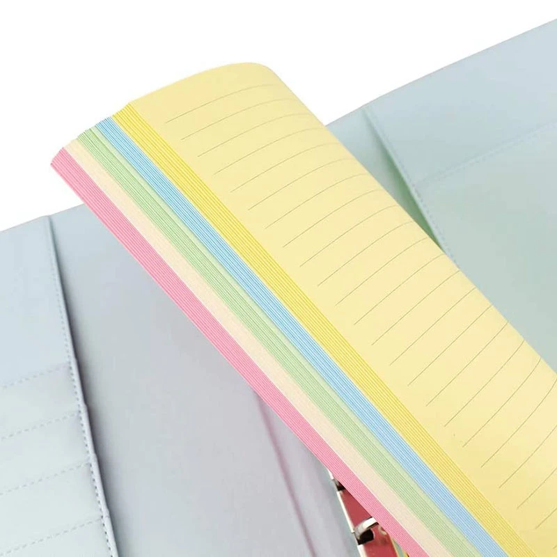 A5 Colorful 6-Hole Punched Ruled Refills Inserts For Organizer Binder, 5-Color Loose Leaf Planner Filler Paper,50 Sheets