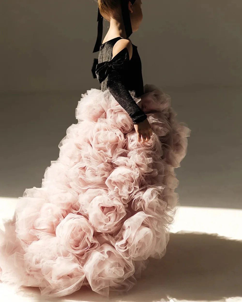 

Customized Floral Tulle Flower Girl Dresses For Wedding Layered Elegant Little Princess Bridesmaid Formal Events Pageant Gown