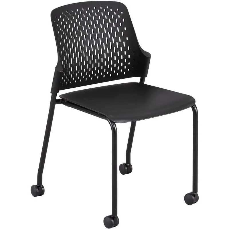 Next Polypropylene Office Chair, Black, 4/Carton