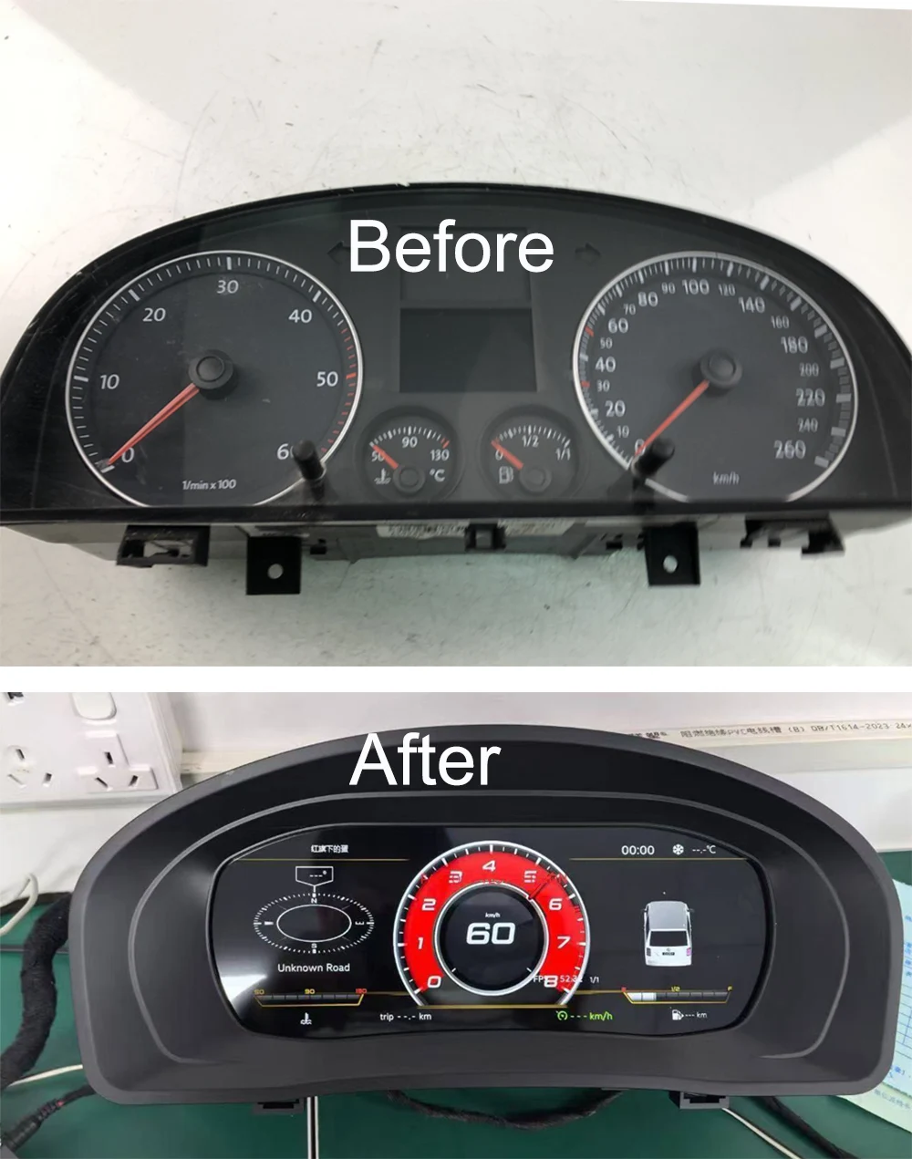 

Для VW Volkswagen Caddy 2003 2004 2005 2006 2007 2008 2009 года 10,3-дюймовый цифровой приборный кластер, датчик кабины, спидометр