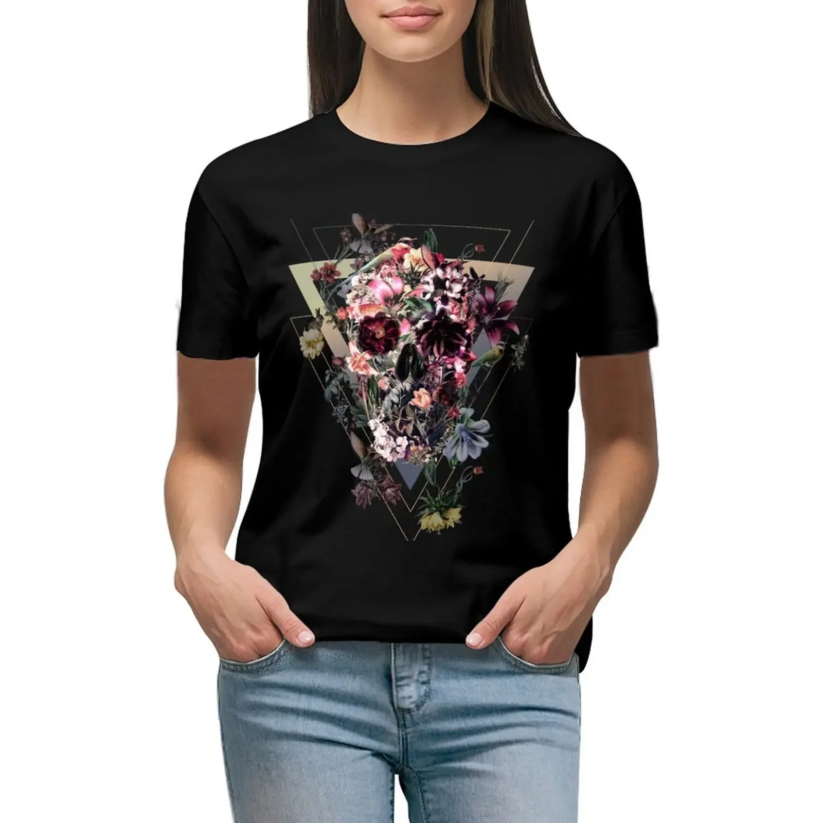 

New Skull T-Shirt tees blanks plain heavyweights T-shirts for Women