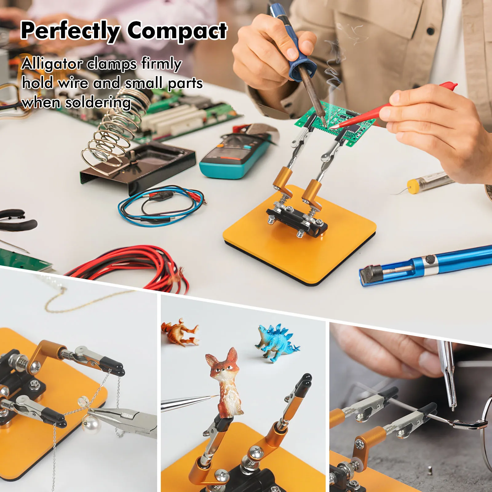 NEWACALOX Magnetic Mini Soldering Flexible Arm PCB Circuit Board Hoder Soldering Tool for Jewelry Making/Electronic Repair