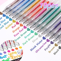 18 Colors,Metallic gel pens for coloring,Retractable Sparkle glitter markers,glitter pens for adults,colored gel pens for Adult