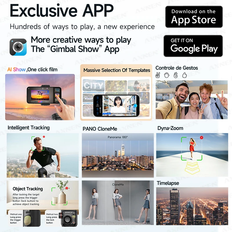 M03 AI seguimiento facial estabilizador de cardán de mano antivibración de 3 ejes luz de relleno magnética plegable micrófono desmontable para teléfonos inteligentes